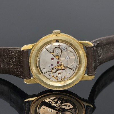 27036579d - PARA Klasse Armbanduhr in GG 585/000, Schweiz um 1965, Handaufzug, Boden aufgedr., silb. ...