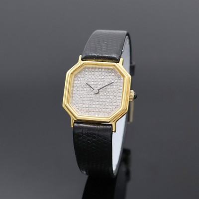 Image Damenschmuckuhr in GG 750/000, Schweiz um 1975, Handaufzug, Boden aufgedr., ...