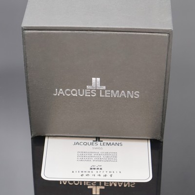 27036591g - JACQUES LEMANS vergoldeter Armbandchronograph mit Vollkalender Referenz 1-1217, Schweiz ...