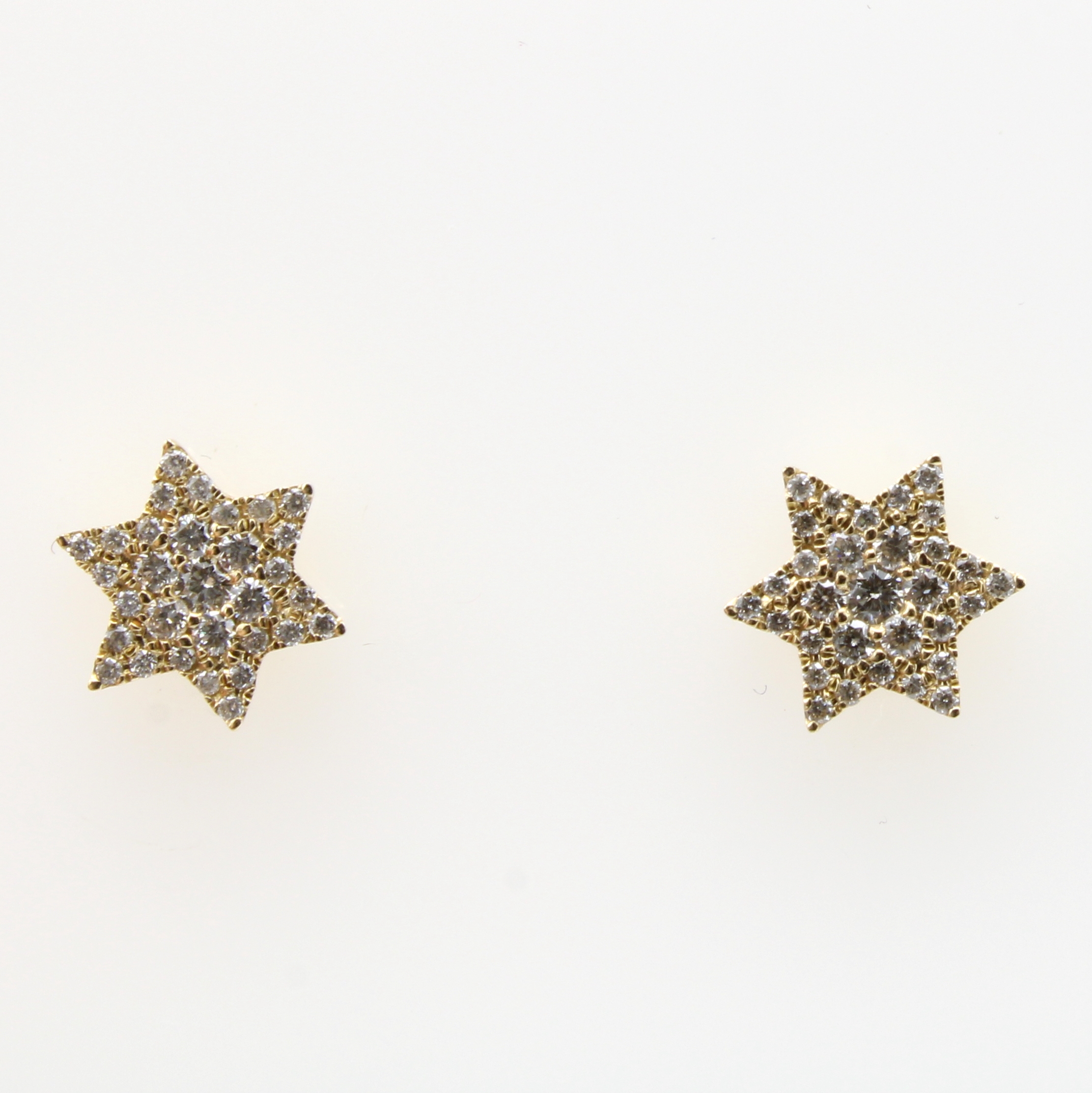 Image 27036612 - Paar Ohrstecker ´Stern´ mit Brillanten, GG 585/000, 62 Brill. zus. ca. 0.26 ct feines ...