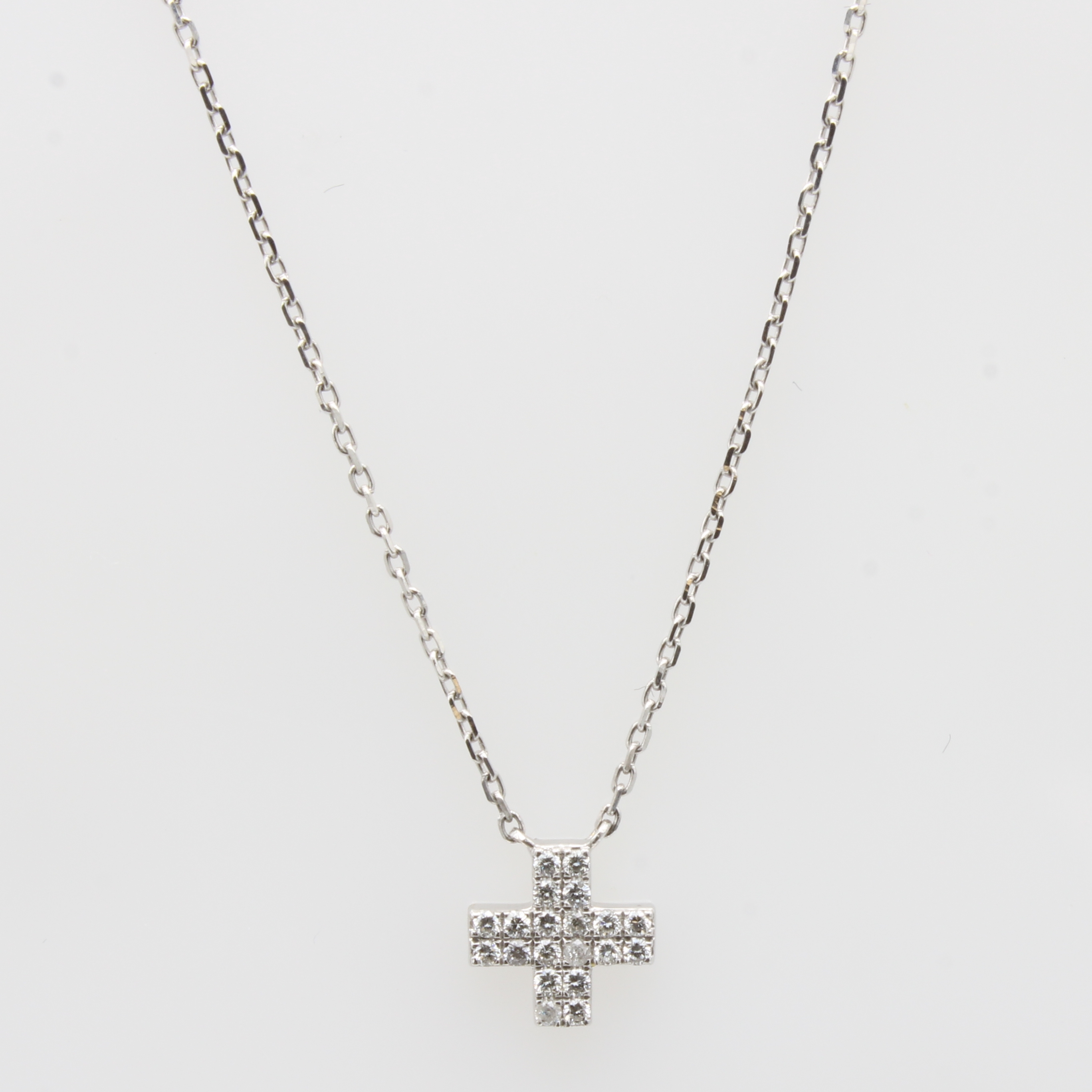 Image 27036664 - Collier ´Kreuz´ mit Brillanten, WG 750/000, 20 Brill. zus. ca. 0.17 ct feines Weiß /vs, ...
