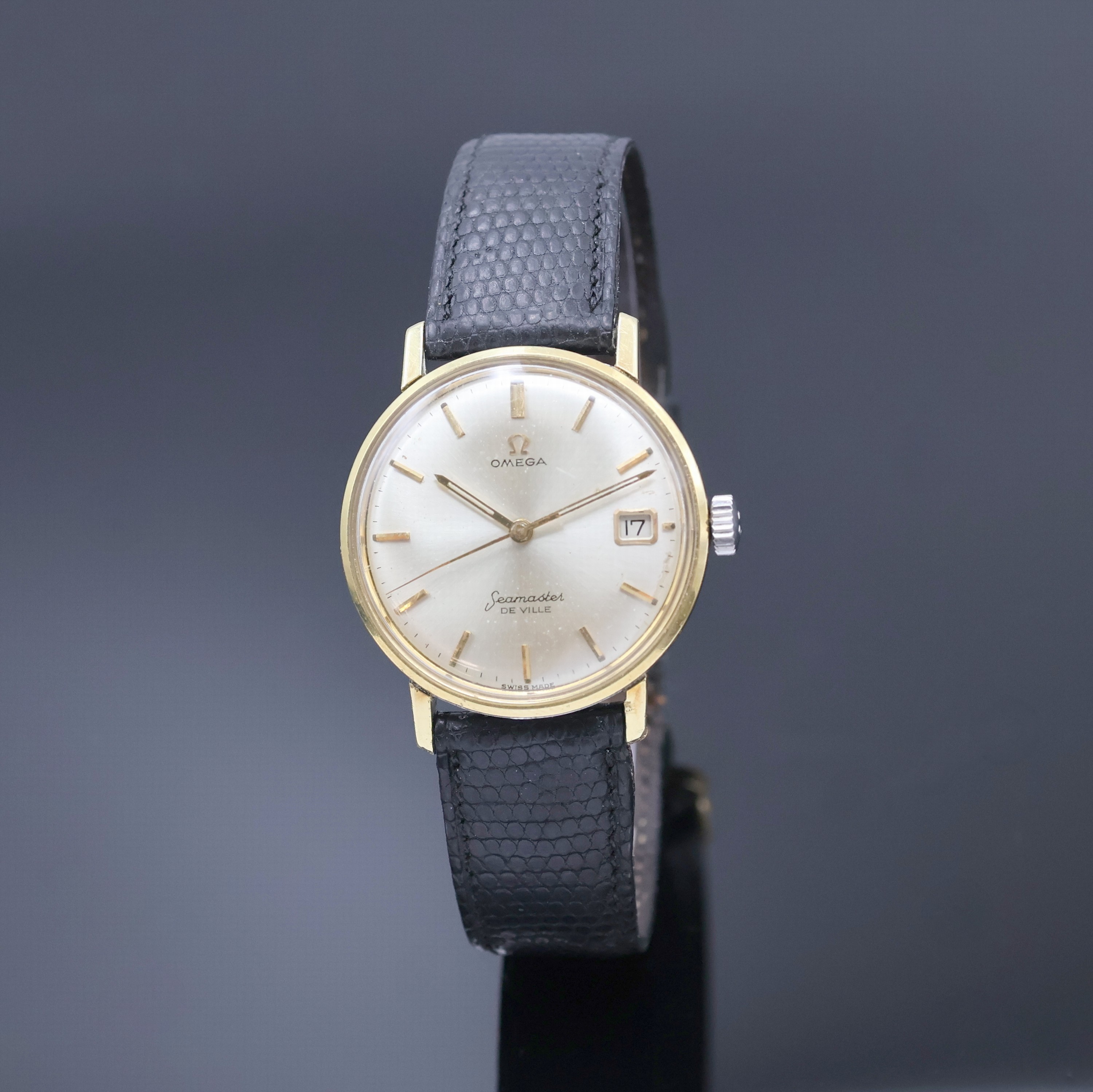 OMEGA Seamaster De Ville Herrenarmbanduhr in Stahl mit Goldhaube Referenz 14920 62 SC, Schweiz um 1964, Handaufzug, Monocoque-Geh., Boden m. ...