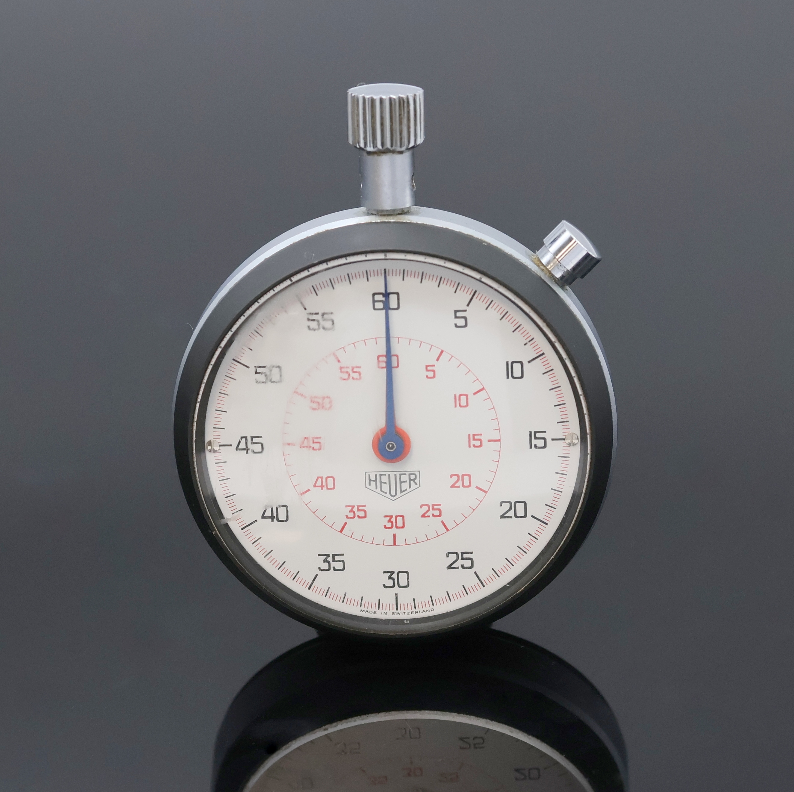 Image 27036682 - HEUER Einhand-Stoppuhr, Schweiz um 1970, matt. Geh., geschw. Boden u. Glasrand aufgedr., ...