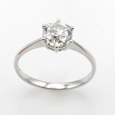 Image Ring mit Brillantsolitär, WG 750/000, Brill.ca. 1.59 ct feines Weiß/p2 in ...