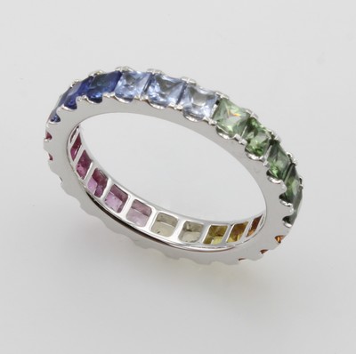 27036663a - Ring ´Rainbow´ mit Saphiren, WG 585/000, 23 23 bunte Saphire in versch. Farbnuancen ...