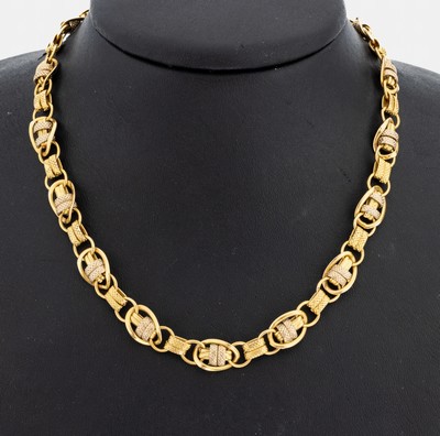 Image 18 kt Gold Collier, GG 750/000, Glieder teilw. strukt., L. ca. 46 cm, gr. ...