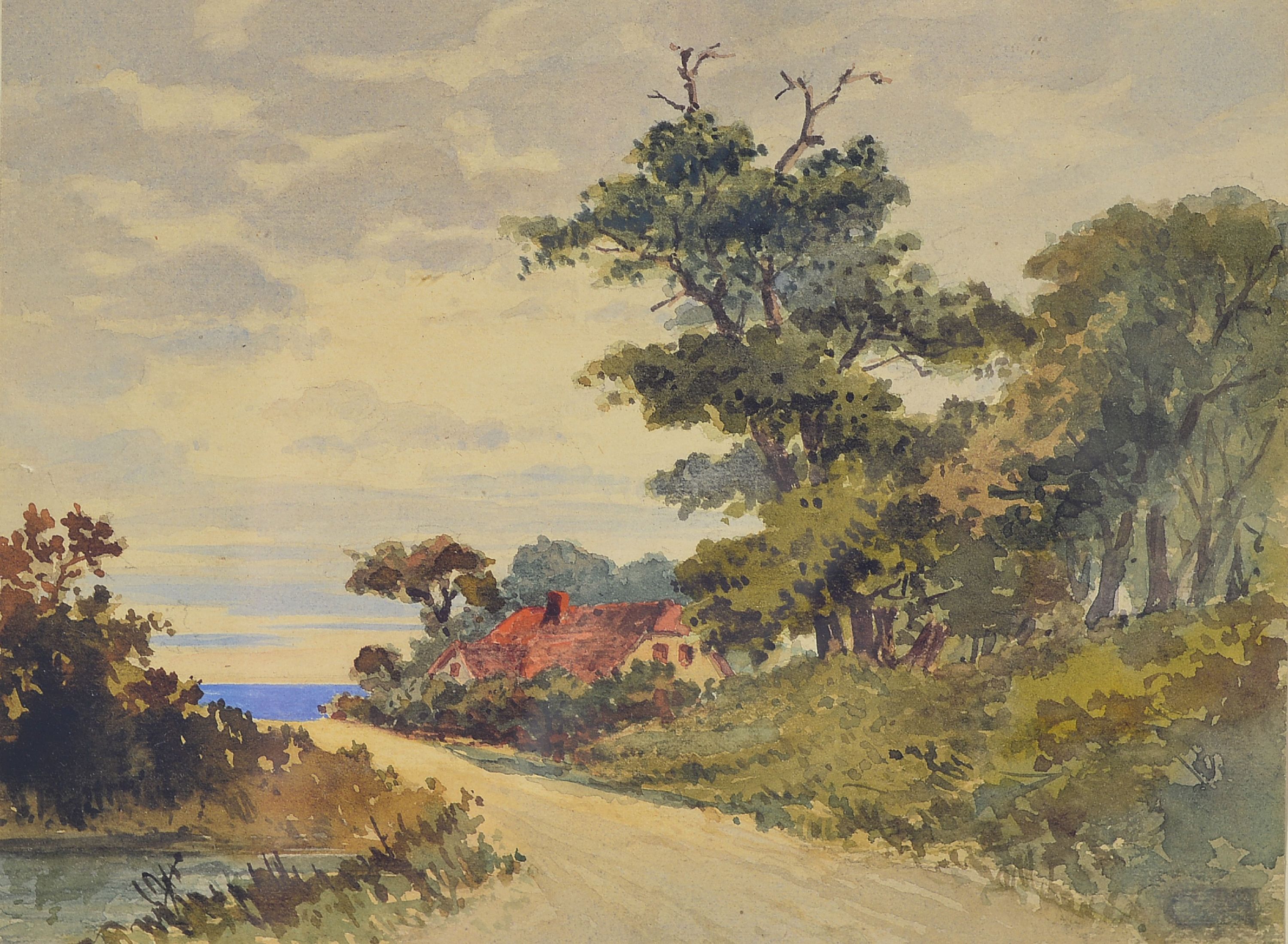 Image 27036710 - Carl Malchin, 1838 Kröpelin-1923 Schwerin, Landschaft an der Müritz, Aquarell auf ...