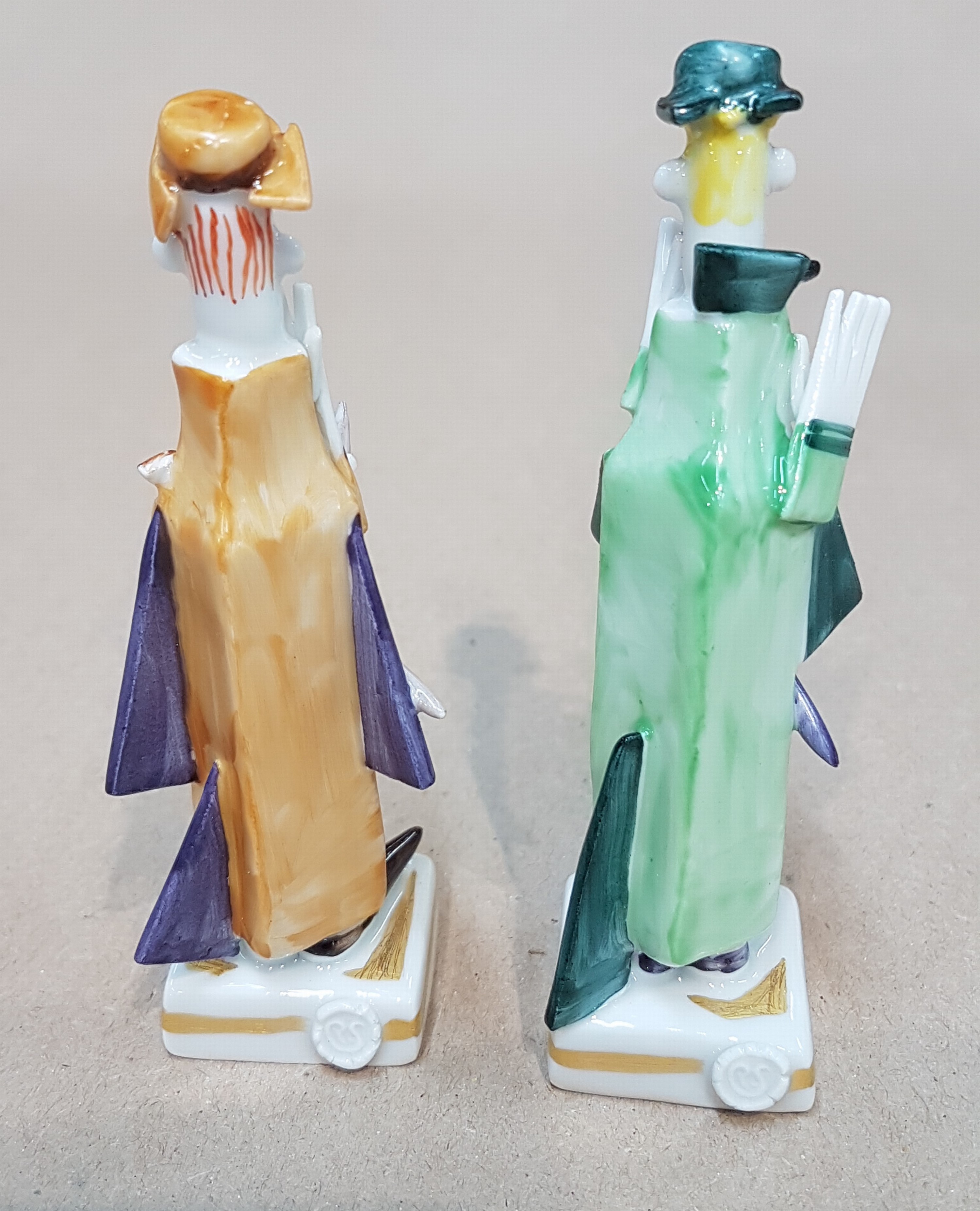 Detail c: Sechsteilige Porzellangruppe, Meissen, Entwurf Peter Strang, Faustgruppe: Mephisto, Faust, Gretchen, Marthe, Student friedlich und Student aggressiv, ...