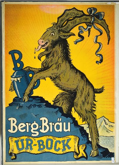 27036701k - Werbe-Plakat, deutsch, 1920er/30er Jahre, für Ur-Bock von Berg-Bräu Leimen, ...