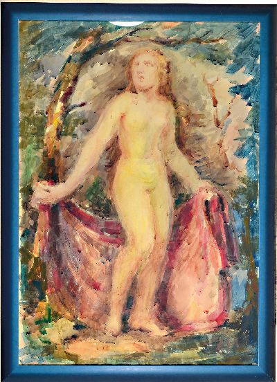 27036702k - Albert Schiestl-Arding, 1883 Erding-1937 Bremen, stehender weiblicher Akt im Wald, ...