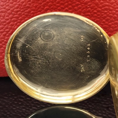 27036736c - Offene Herrentaschenuhr in GG 750/000 mit Schlüsselaufzug, Schweiz um 1860, guill. Geh. ...