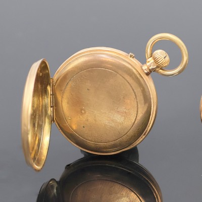 27036737d - Set of 2 14k pink gold ladies pocket watches, Switzerland around 1880/1900, engine-turned ...