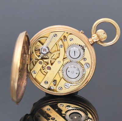 27036737f - Set of 2 14k pink gold ladies pocket watches, Switzerland around 1880/1900, engine-turned ...