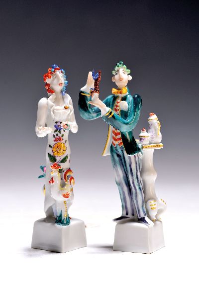 Image 2 Porzellanfiguren, Meissen, Entwurf Peter Strang, Sammlerin und Sammler , beide ...