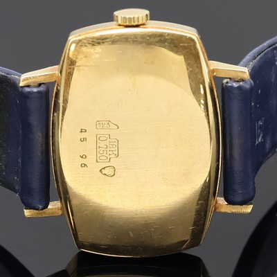 27036798c - BUCHERER Armbanduhr in GG 750/000, Schweiz um 1970, Automatik, Boden aufgedr., blaues ...