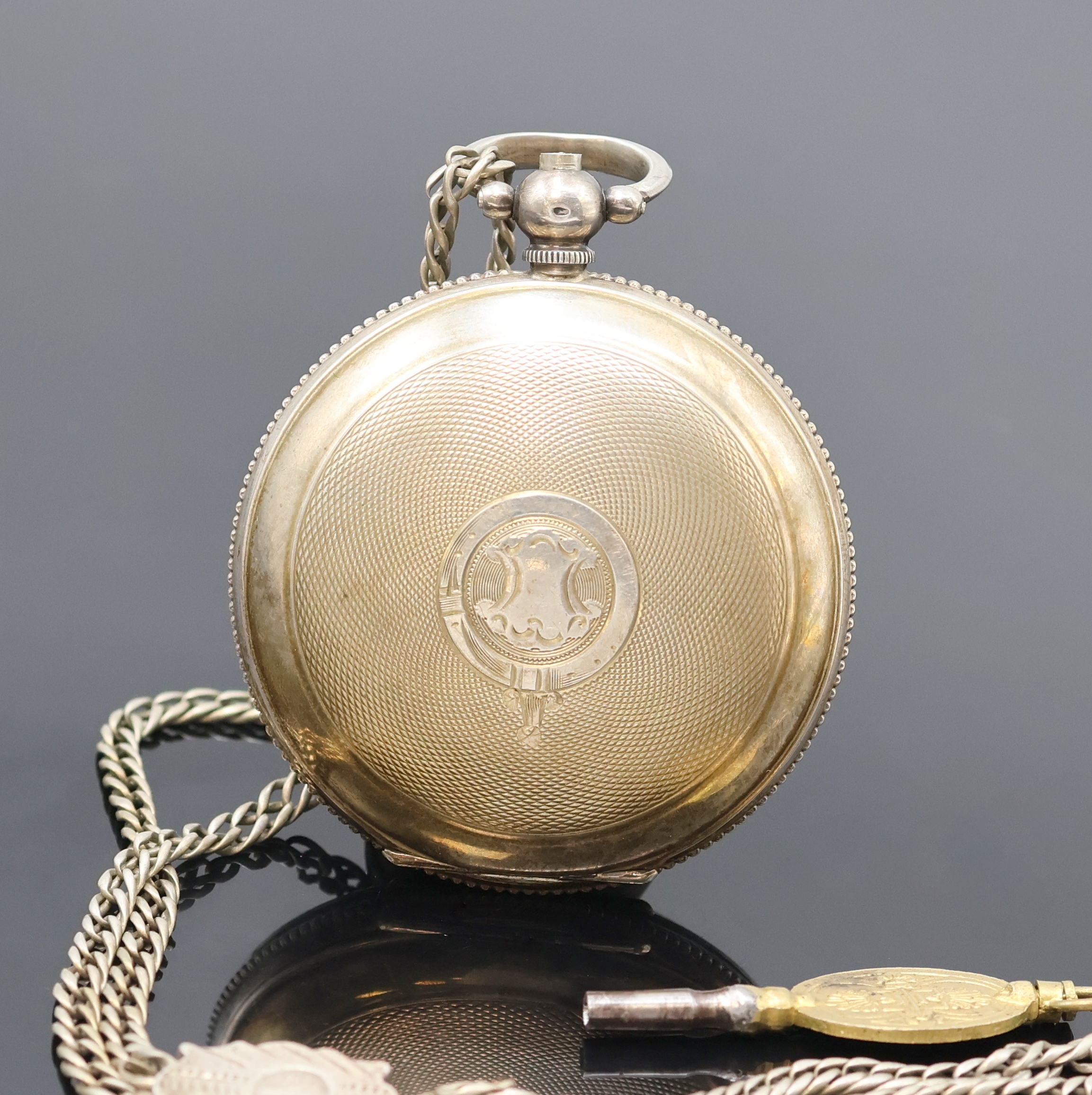 Detail a: EDWARD PRIOR London Taschenuhr für den osmanischen Markt Nr. 69071, um 1880, 800er Silbergeh. bez. Karabian, Metallcuvette, Emailzifferbl. m. ...