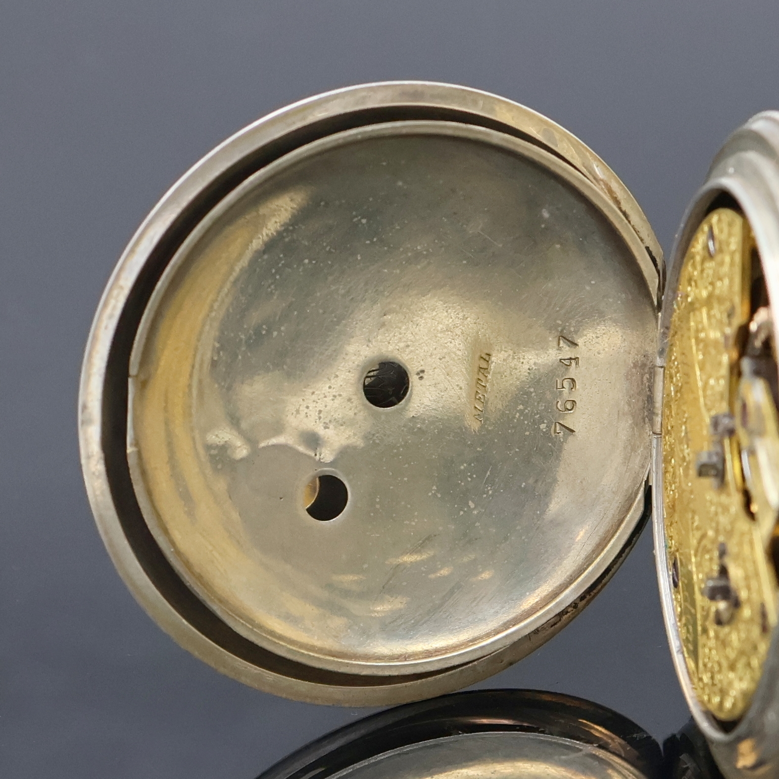 Detail f: EDWARD PRIOR London Taschenuhr für den osmanischen Markt Nr. 69071, um 1880, 800er Silbergeh. bez. Karabian, Metallcuvette, Emailzifferbl. m. ...