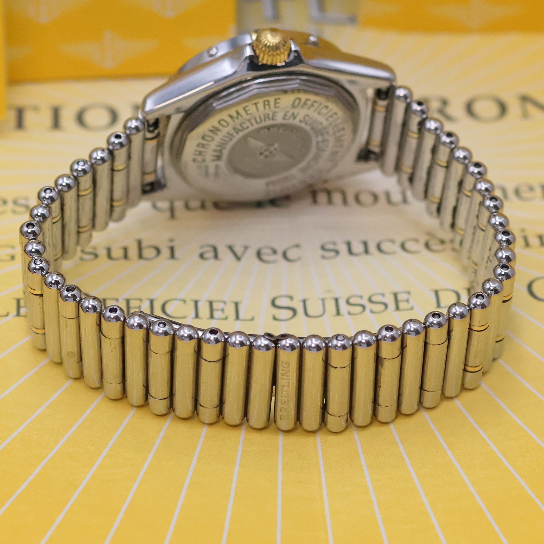 Detail c: BREITLING Damenarmbanduhr Modellserie Callistino Referenz B72345, quarz, Chronometer in Edelstahl/Gold kombiniert inkl. Roleauxband m. dopp. ...