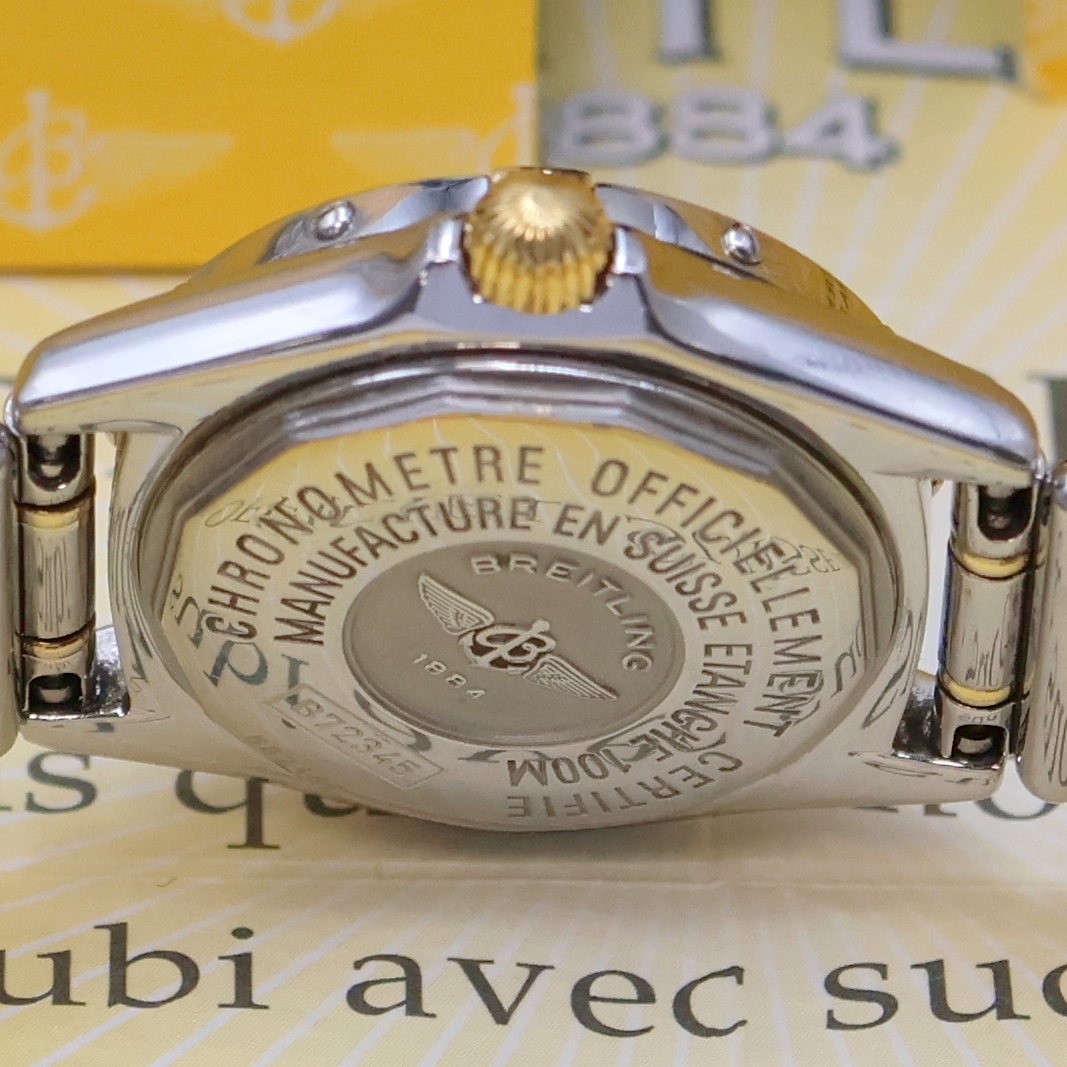 Detail e: BREITLING Damenarmbanduhr Modellserie Callistino Referenz B72345, quarz, Chronometer in Edelstahl/Gold kombiniert inkl. Roleauxband m. dopp. ...