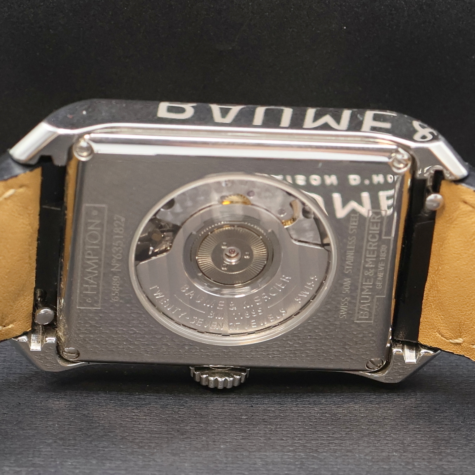 Detail f: BAUME & MERCIER Herrenarmbanduhr Hampton Referenz 65889, Automatik, Schweiz um 2020, Edelstahlgeh. inkl. orig. Lederband m. dopp. Faltschl., 4-fach ...