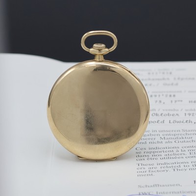 27036860a - IWC offene Herrentaschenuhr in GG 585/000, Schweiz verk. lt. Stammbuchauszug 10/1929, ...