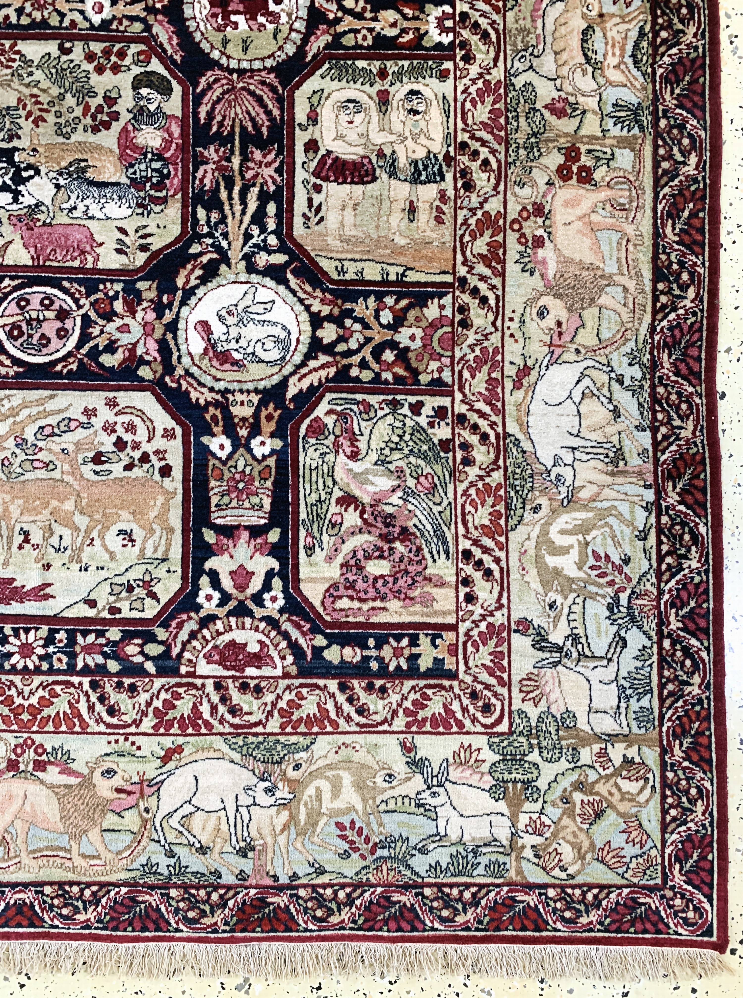 Detail a: Antiker Kerman, Persien, um 1900, Wolle aufBaumwolle, ca. 240 x 150 cm, EHZ: 1-2