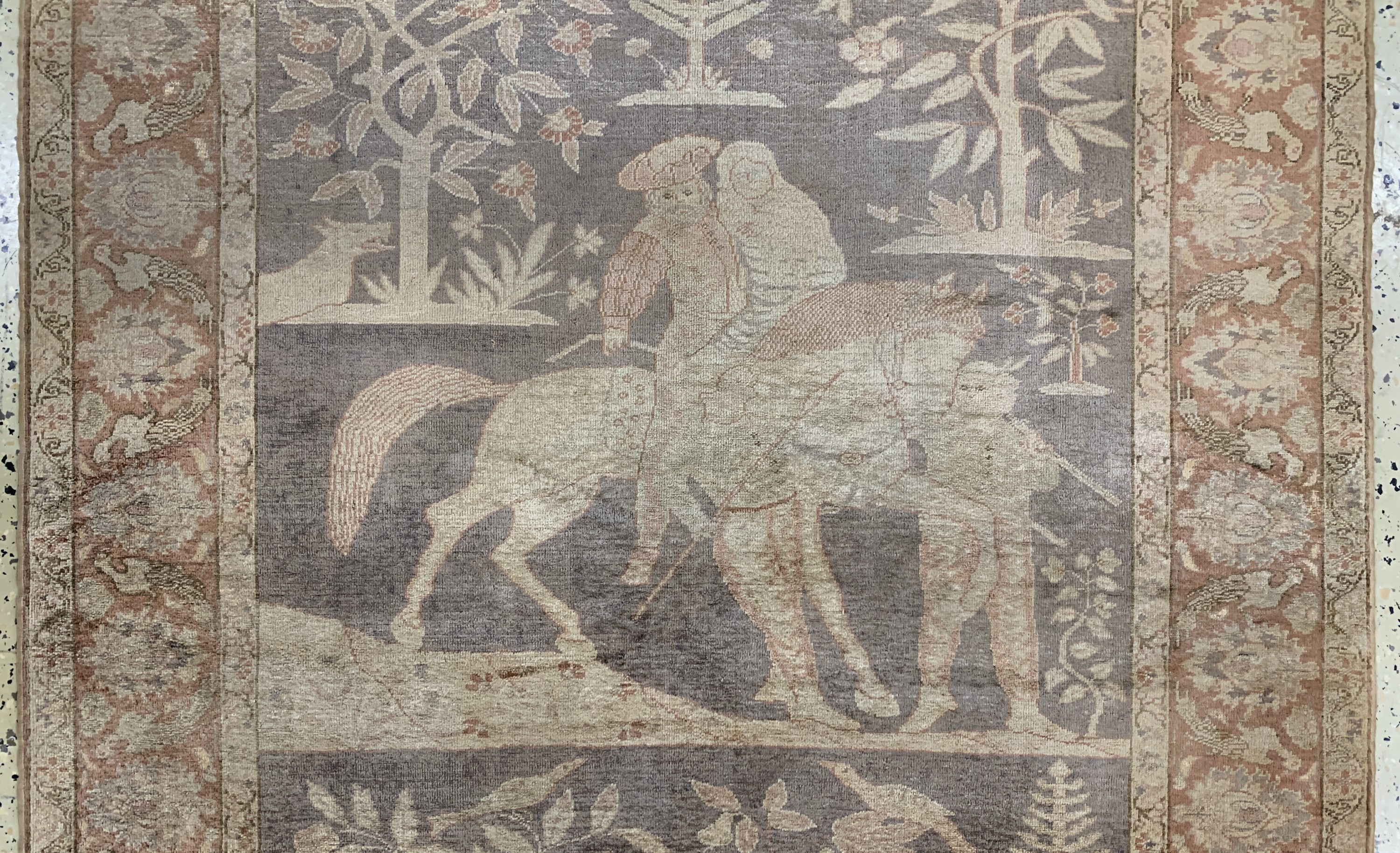 Detail b: Seiden Kayseri, Türkei, Anfang 20.Jhd, Seide auf Baumwolle, ca. 160 x 120 cm, verblasst, EHZ: 2