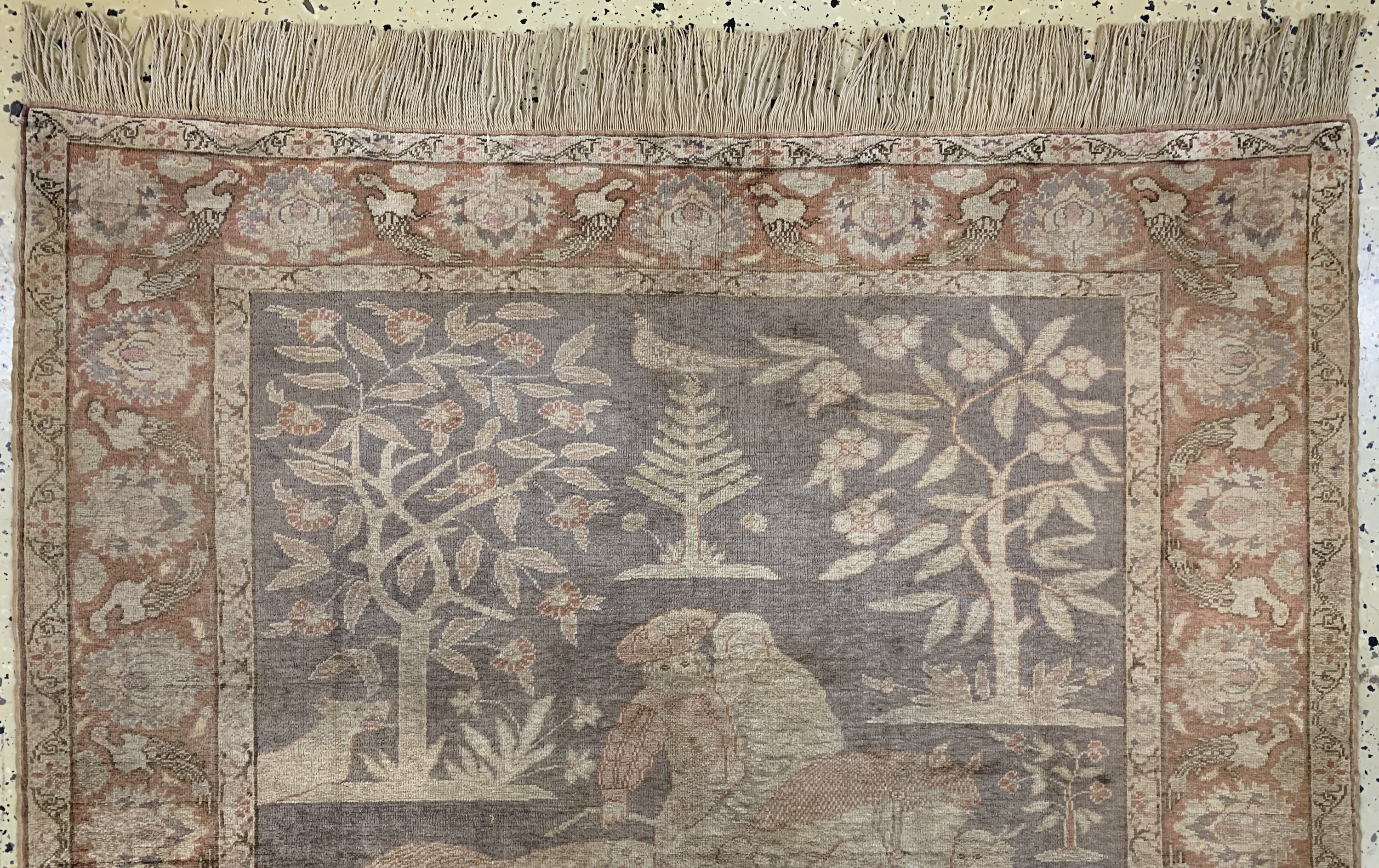 Detail c: Seiden Kayseri, Türkei, Anfang 20.Jhd, Seide auf Baumwolle, ca. 160 x 120 cm, verblasst, EHZ: 2