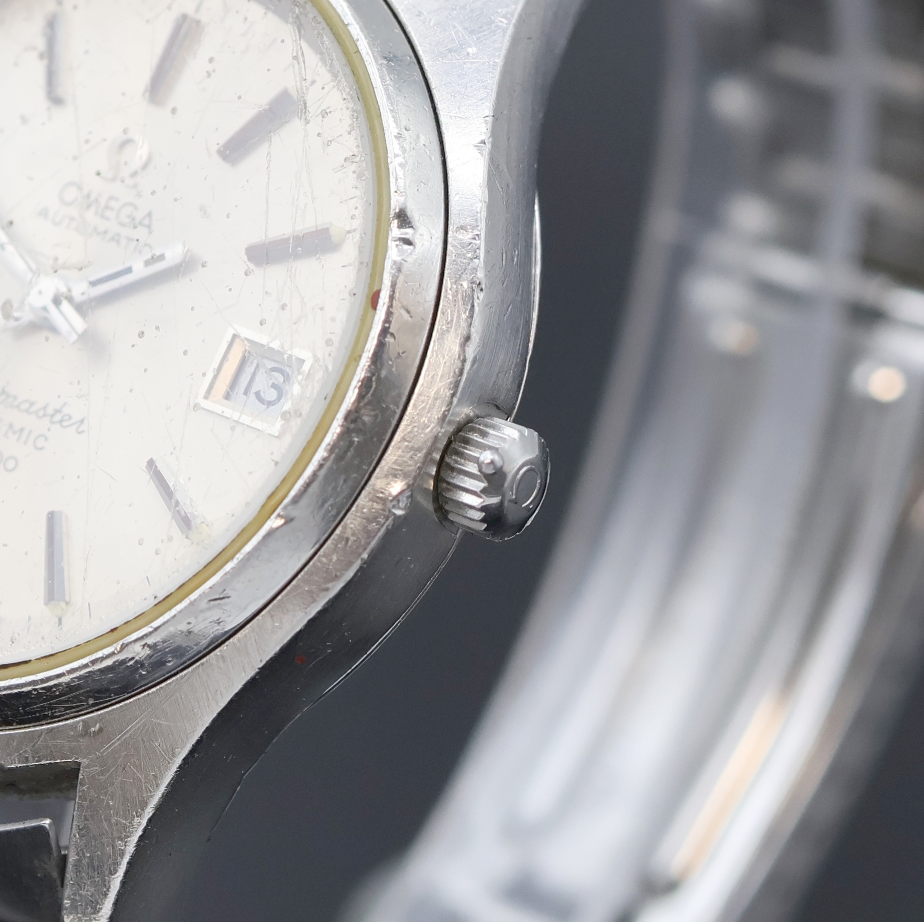 Detail c: OMEGA Herrenarmbanduhr Seamaster Cosmic 2000 in Stahl, Schweiz um 1970, Automatik, Stülpgeh. inkl. orig. Gliederband m. Faltschl., vers. Zifferbl. ...