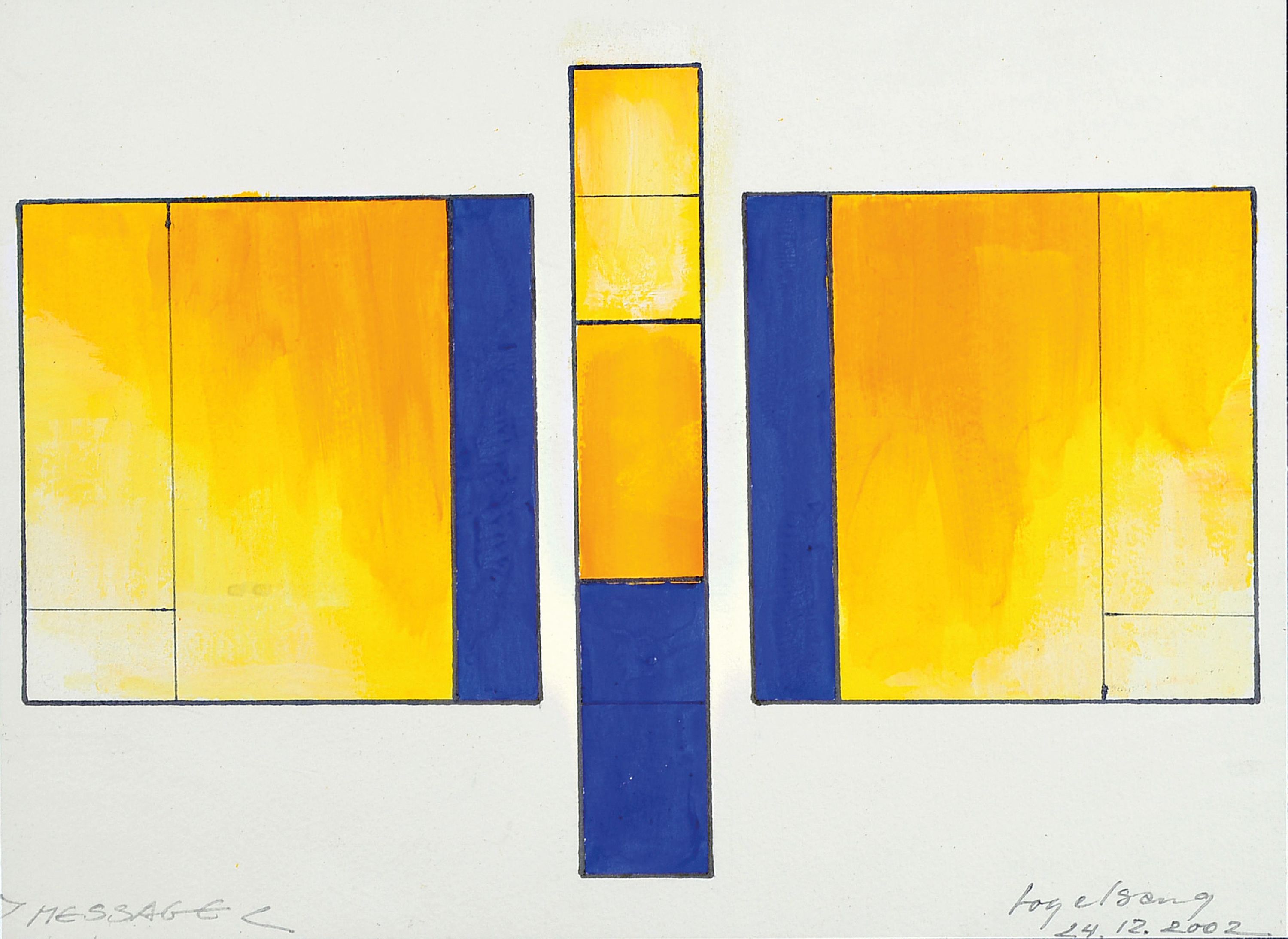 Image 27036919 - Karl Vogelsang, 1932 Essen-2006 Kronberg, ´Message´, datiert 24.12.2002, Gouache, unter ...