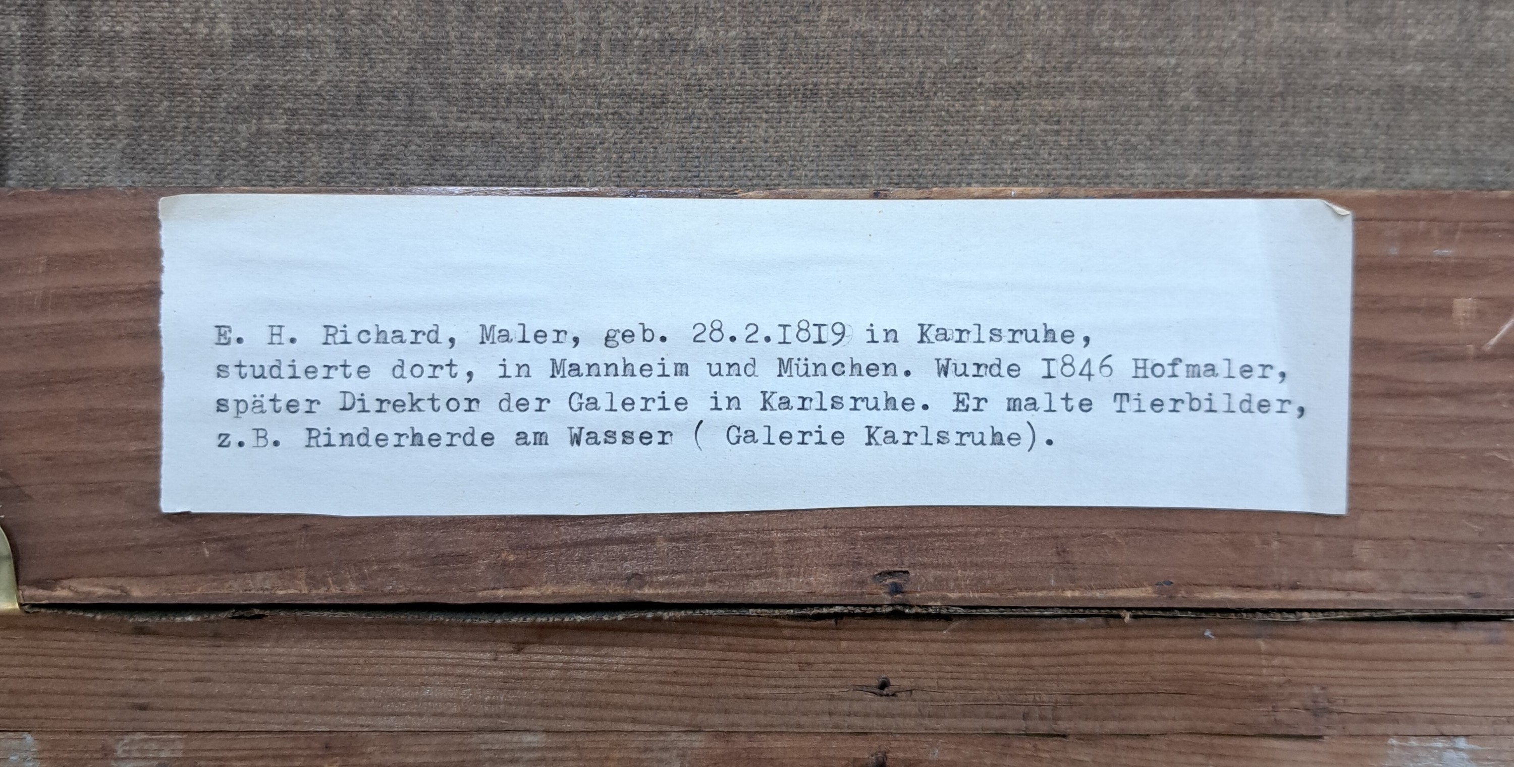 Detail m: Ernst Heinrich Richard, 1819-1899 Karlsruhe, Hütejunge mit Ziegen uns Schafen auf einer Hochalm, Öl/Lwd, links unten signiert und dat. 54, feine ...