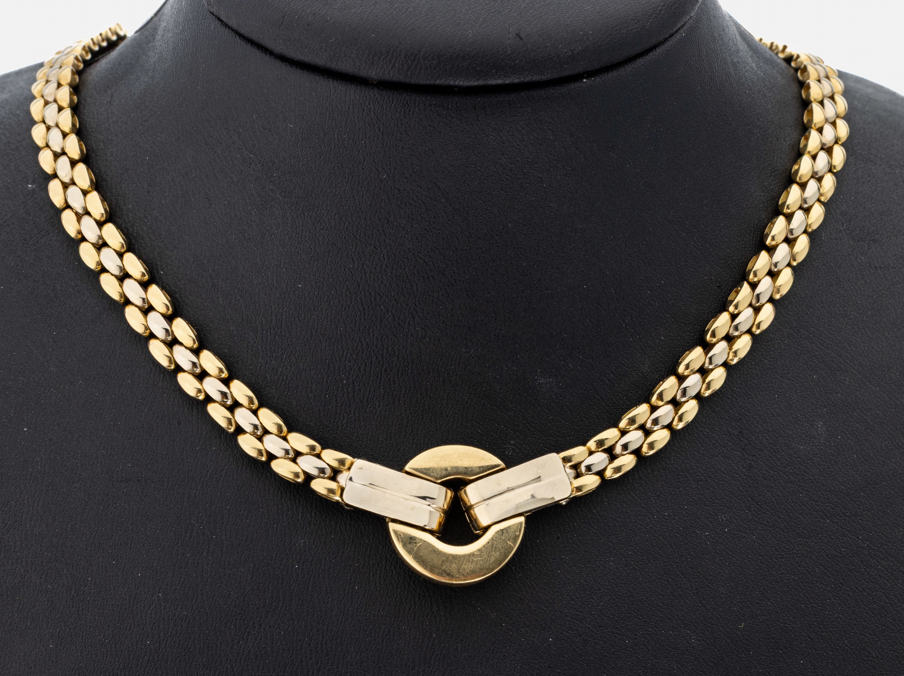 Image 27036973 - 18 kt Gold Collier, GG/WG 750/000, L. ca. 45.5 cm, Klappschließe, ca. 64.5 g