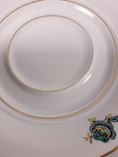 27036941h - Service, Rosenthal, Selb Bavaria, grüner Rosendekor, Goldstaffage, Kaffeekanne, ...