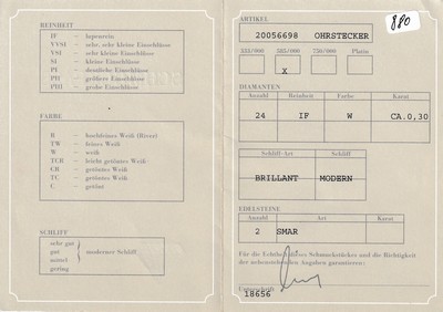 27036952a - Paar 14 kt Gold Smaragd-Brillant-Ohrstecker, WG 585/000, 2 ovalfacett. Smaragde zus. ...