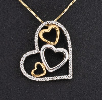 27036960a - 8 kt Gold Brillant-Anhänger, GG 333/000, Brillanten zus. ca. 0.28 ct Weiß/si-p1, an ...