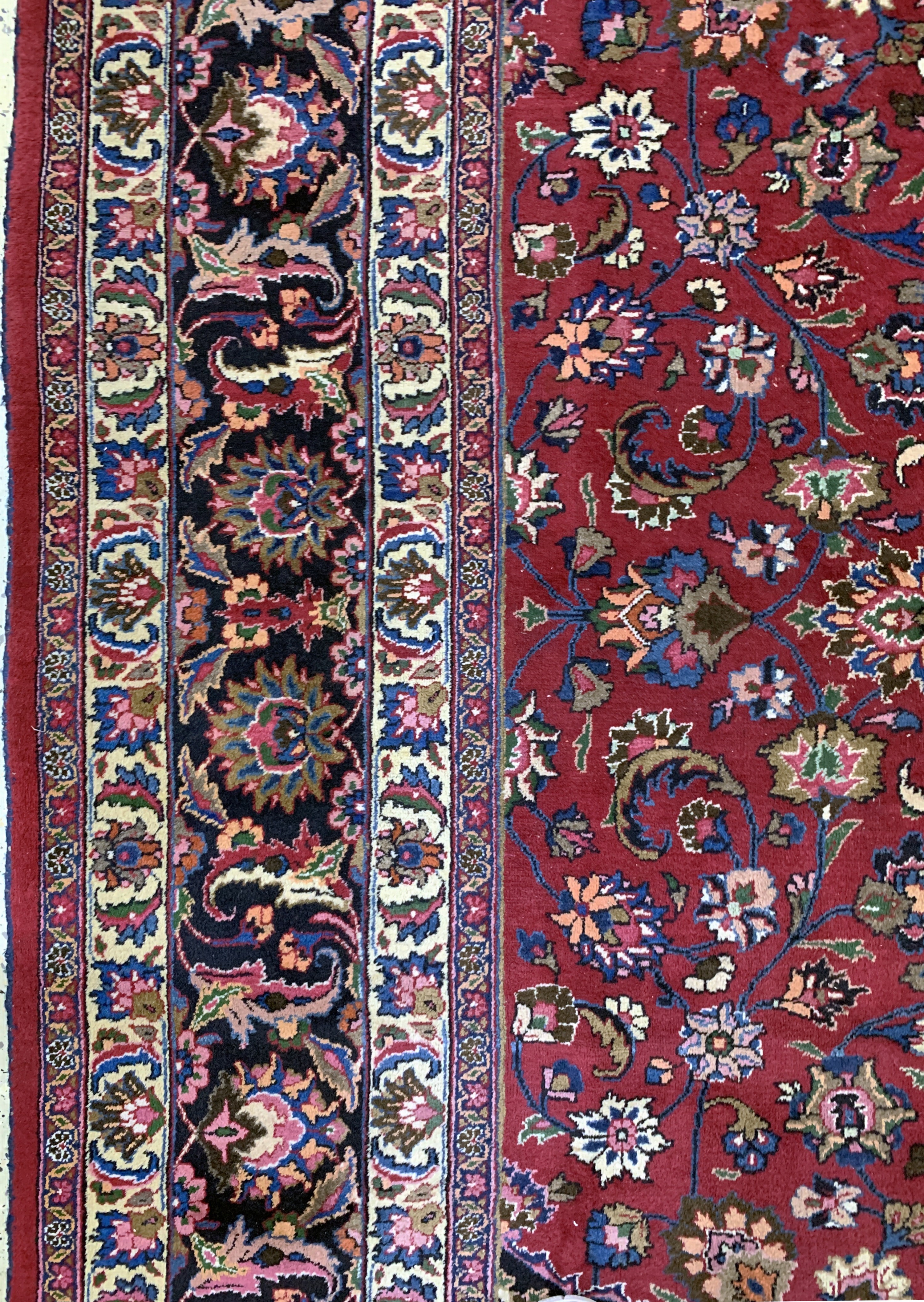 Detail e: Mesched signiert, Persien, Mitte 20.Jhd, Wolle auf Baumwolle, ca. 392 x 311 cm, EHZ: 2-3