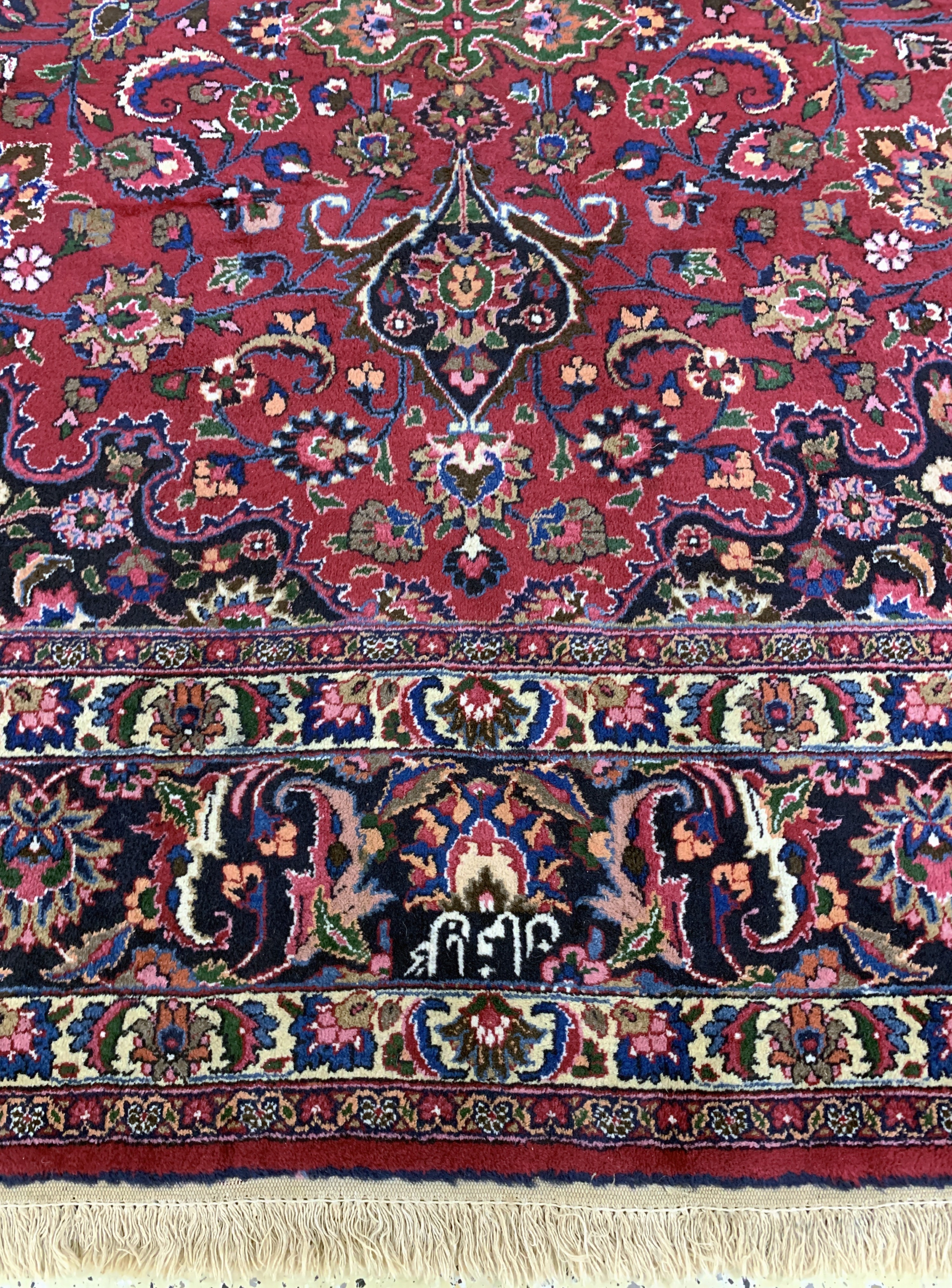 Detail h: Mesched signiert, Persien, Mitte 20.Jhd, Wolle auf Baumwolle, ca. 392 x 311 cm, EHZ: 2-3