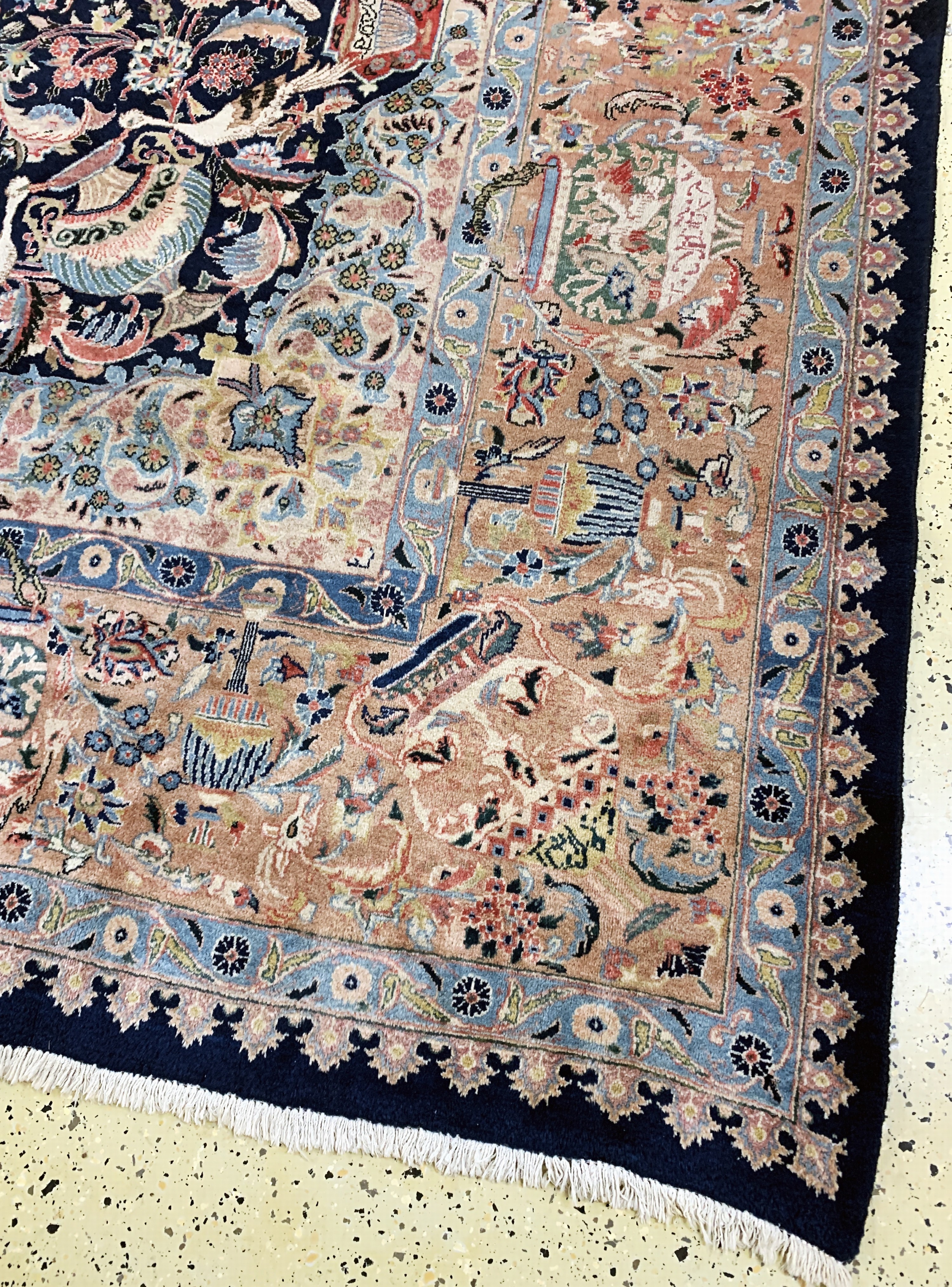 Detail a: Kaschmar fein, Persien, Mitte 20.Jhd, Wolleauf Baumwolle, ca. 404 x 300 cm, EHZ: 3