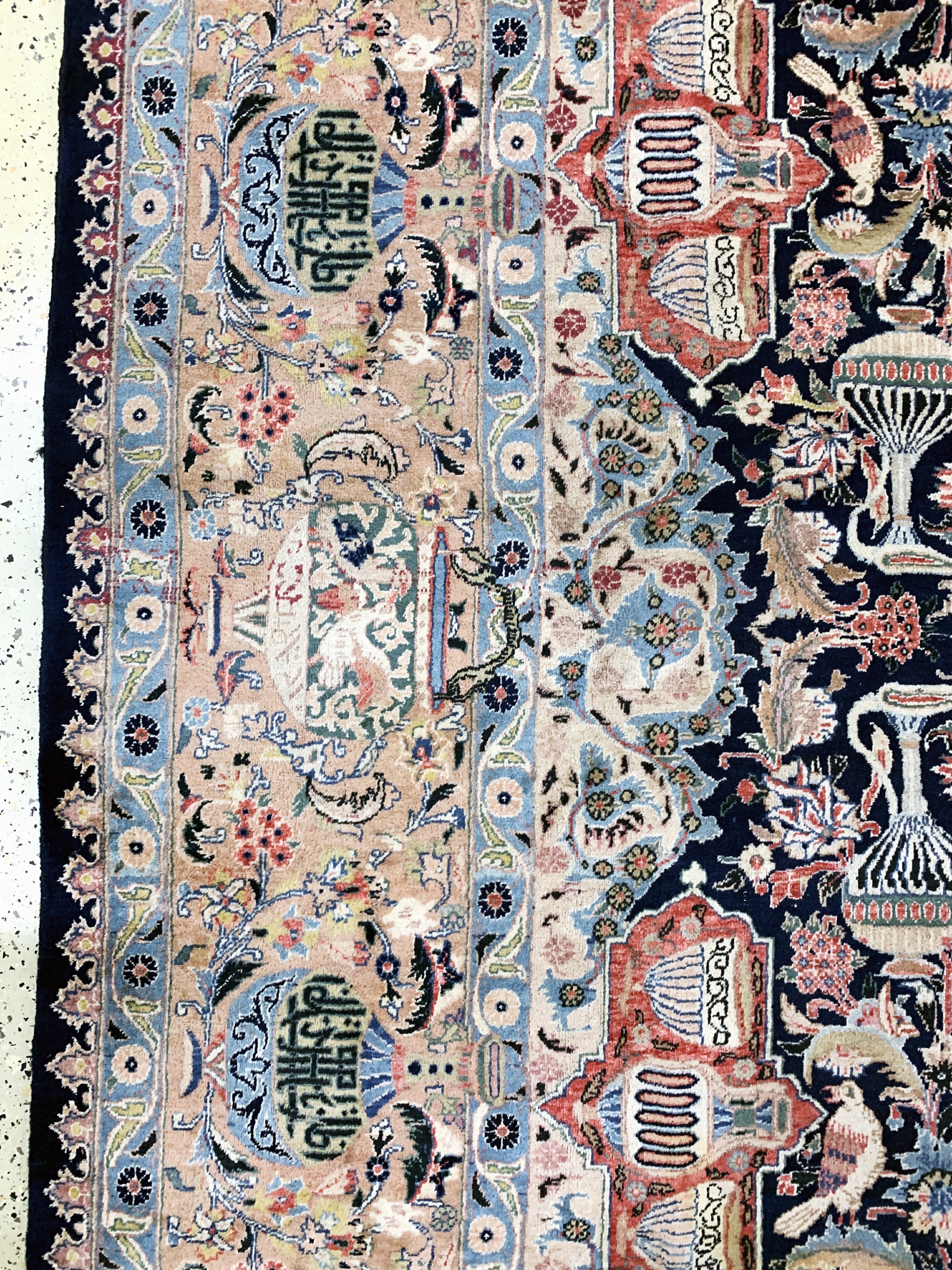 Detail e: Kaschmar fein, Persien, Mitte 20.Jhd, Wolleauf Baumwolle, ca. 404 x 300 cm, EHZ: 3