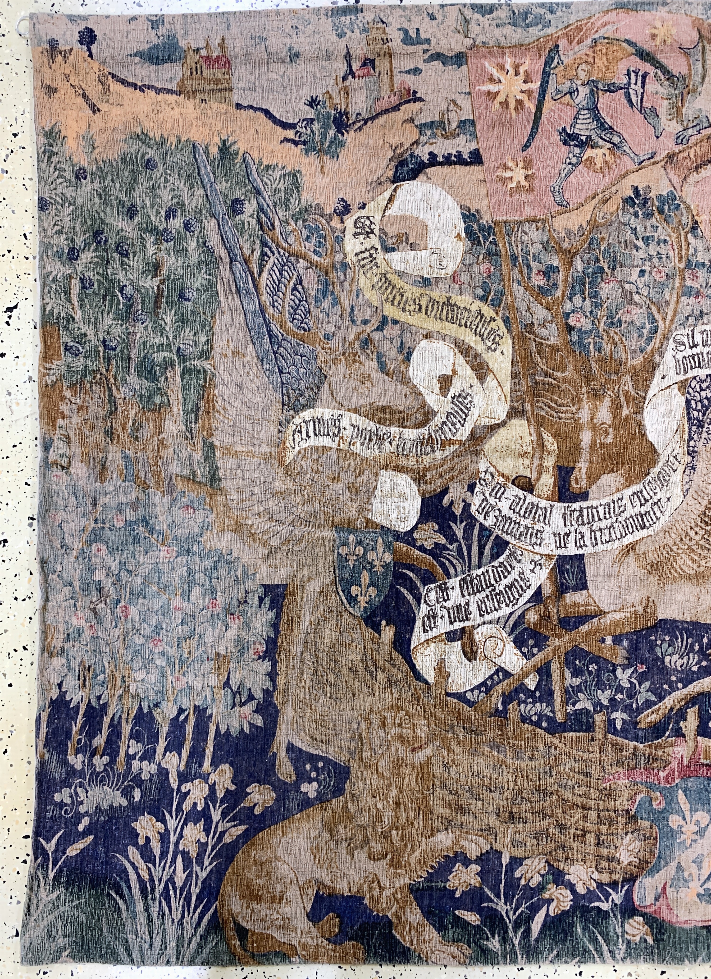 Detail c: Wandbehang (Maschinell gewebt), Frankreich, Mitte 20.Jhd., Wolle auf Wolle, ca. 186 x 141 cm, EHZ: 2