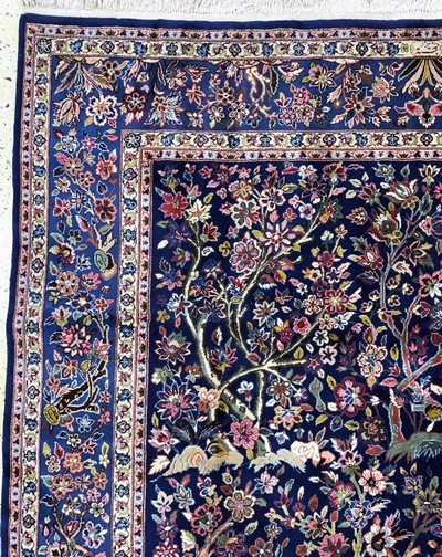 27037007d - Yazd fein signiert, Persien, Ende 20.Jhd, Wolle auf Baumwolle, ca. 305 x 195 cm, EHZ: 2 ...