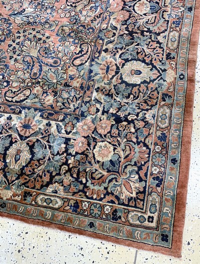 27037009g - Us Re-Import Sarogh fein, Persien, um 1900,Korkwolle auf Baumwolle, ca. 420 x 303 cm, ...