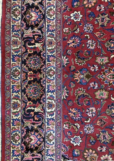 27037017e - Mesched signiert, Persien, Mitte 20.Jhd, Wolle auf Baumwolle, ca. 392 x 311 cm, EHZ: ...