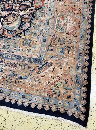 27037018a - Kaschmar fein, Persien, Mitte 20.Jhd, Wolleauf Baumwolle, ca. 404 x 300 cm, EHZ: 3 ...