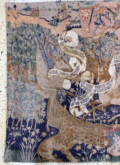 27037021c - Wandbehang (Maschinell gewebt), Frankreich, Mitte 20.Jhd., Wolle auf Wolle, ca. 186 x ...