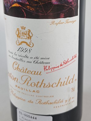 27037183b - 1 Flasche 1998 Chateau Mouton Rothschild, Pauillac, ca. 750cl, 12,5%Vol., High Fill, ...