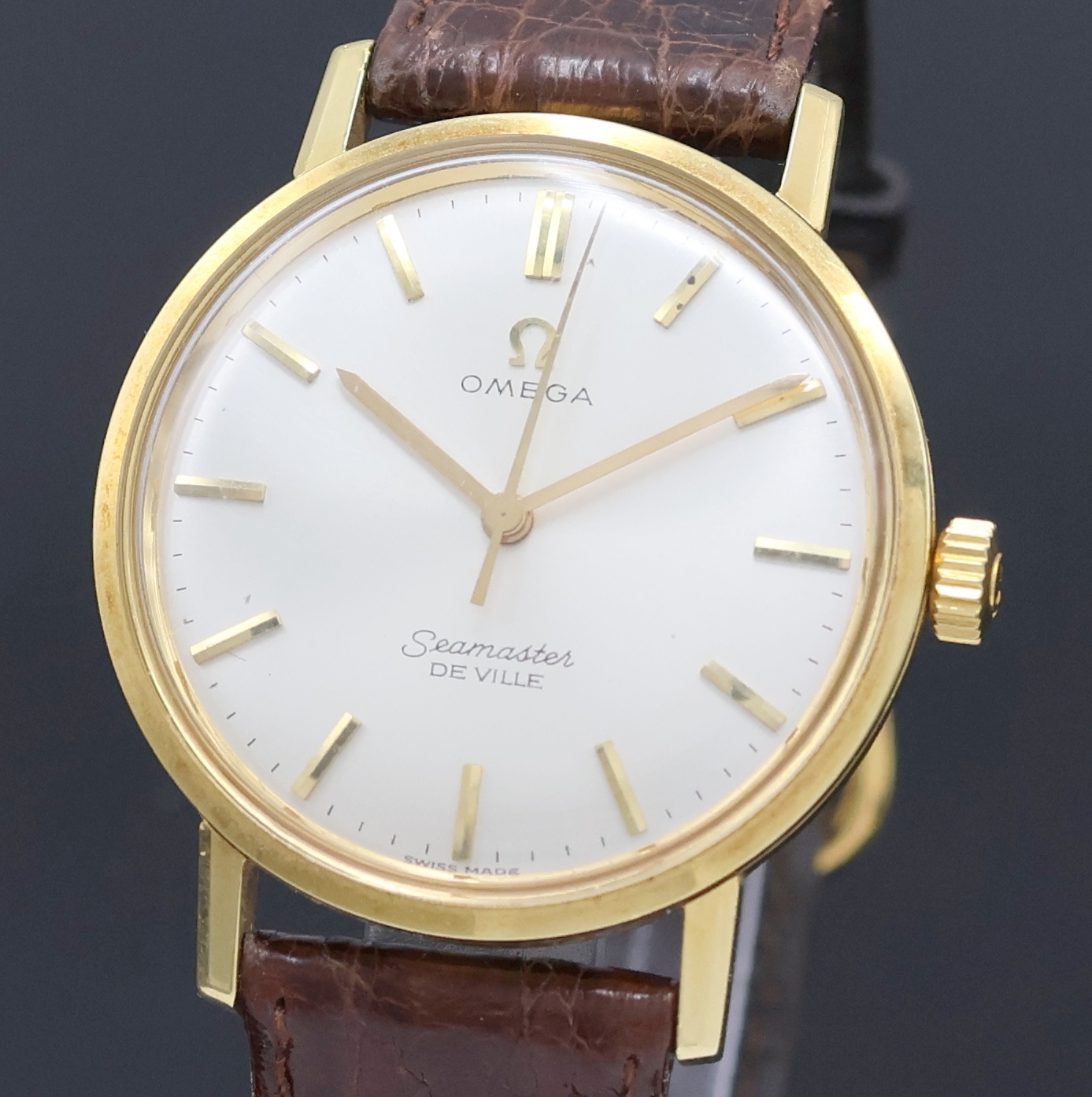 Detail a: OMEGA Seamaster De Ville Herrenarmbanduhr in GG 750/000 Referenz 135.020 SC-62, Handaufzug, Schweiz um 1962, 2-teil. Geh., Lünette aufgedr., Boden ...