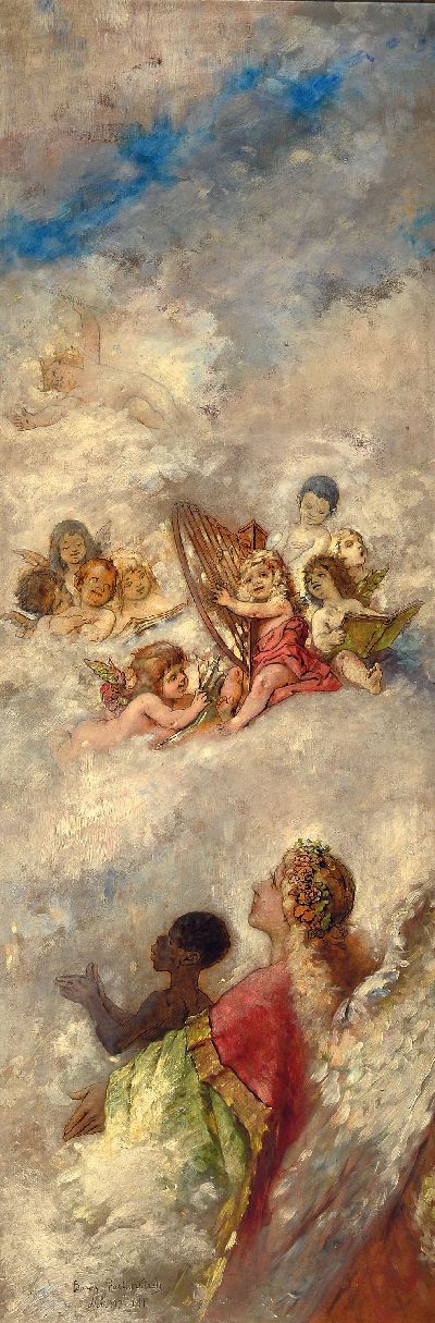 Image Prof. Ferdinand Barth, 1842-1892 Partenkirchen, Gottesstaat, empor schauener Engel, ...