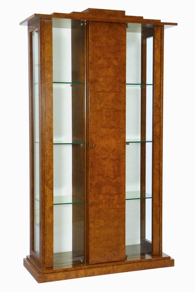 Image Vitrine, Korpus Holz, Wurzelholz furniert, verglaste Seiten mit je 3 höhenverstellbaren ...