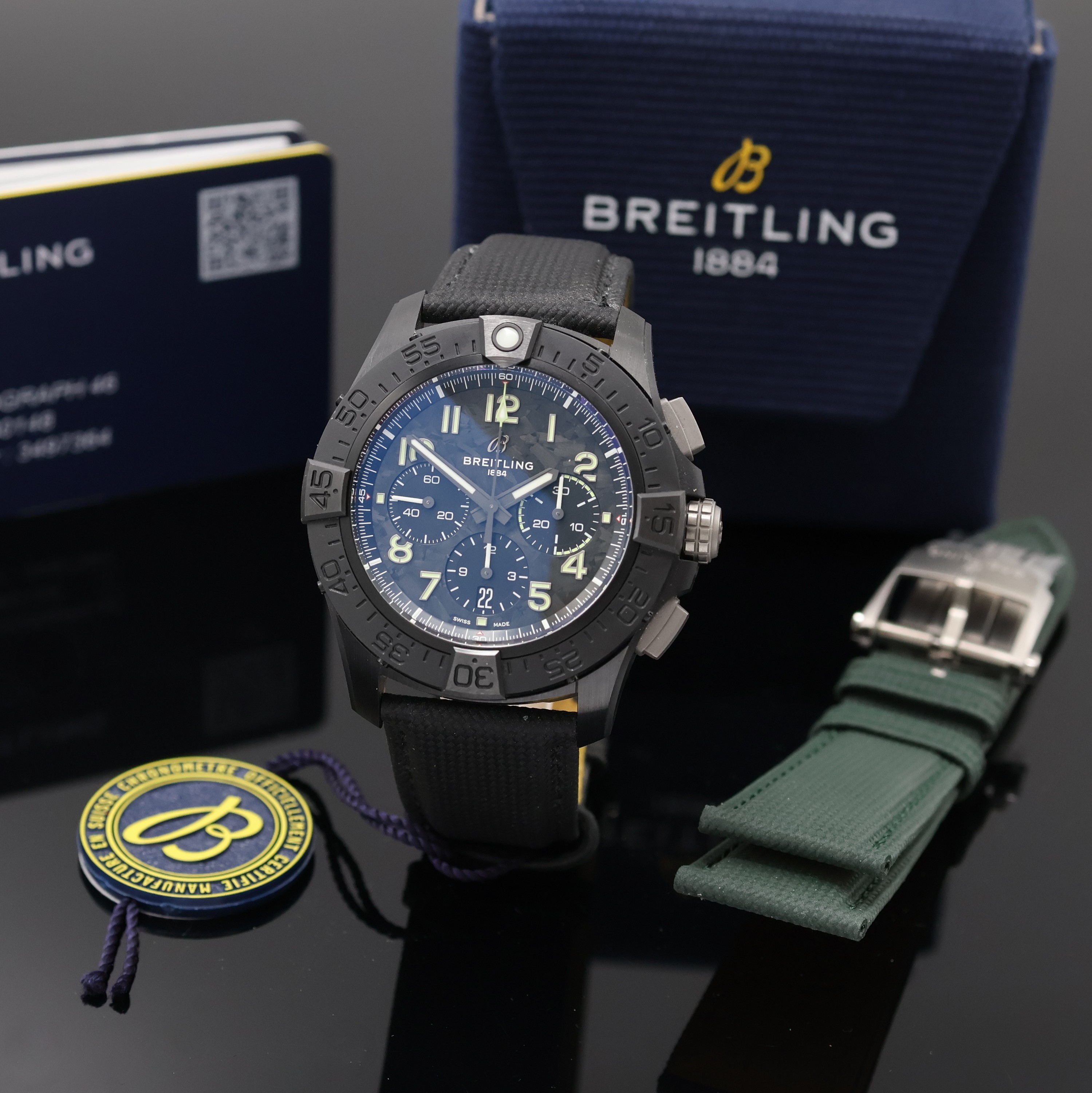 Image 27037625 - BREITLING Super Avenger B01 Chronograph 46 Night Mission Referenz SB0148, Automatik, ...